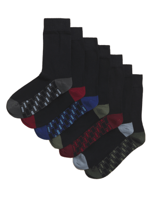 

Mens M&S Collection 7Pk Cool & Fresh™ Socks - Black Mix, Black Mix