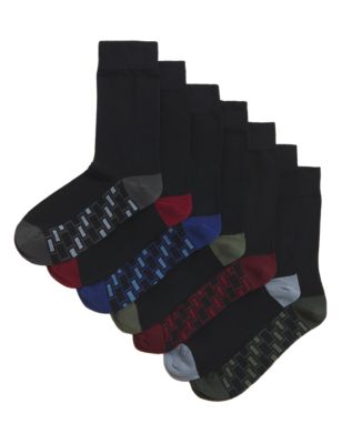 M&S Mens 7Pk Cool & Fresh  Socks