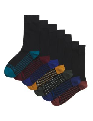 

Mens M&S Collection 7Pk Cool & Fresh™ Assorted Socks - Black Mix, Black Mix