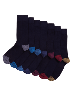 

Mens M&S Collection 7pk Cool & Fresh™ Cotton Rich Socks - Navy Mix, Navy Mix