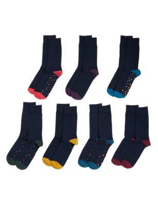 

Mens M&S Collection 7pk Cool & Fresh™ Assorted Socks - Navy Mix, Navy Mix