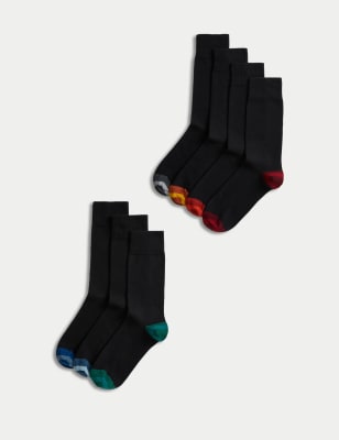 

Mens M&S Collection 7pk Cool & Fresh™ Cotton Rich Socks - Black Mix, Black Mix