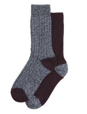 M&S Mens 2pk Wool Blend Socks