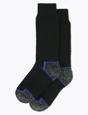 

Mens M&S Collection 2pk Freshfeet™ Heavyweight Work Socks - Black Mix, Black Mix