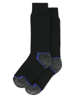 

Mens M&S Collection 2pk Freshfeet™ Heavyweight Work Socks - Black Mix, Black Mix