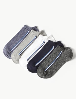 5 Pack Cotton Rich Trainer Liner Socks | M&S Collection | M&S