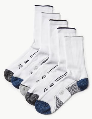 Lot de 5&nbsp;paires de chaussettes de sport montantes &agrave; semelle matelass&eacute;e