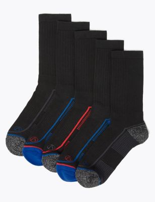 

Mens GOODMOVE 5pk Cool & Fresh™ Sport Socks - Black, Black