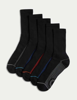 5pk Freshfeet™ Cushioned Sports Socks - DK