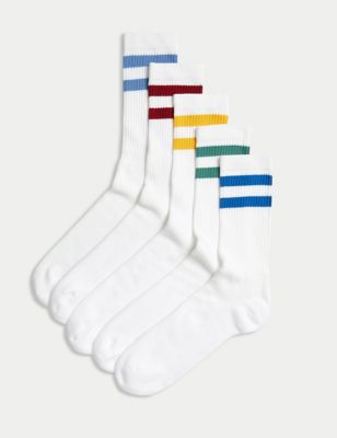 

Mens Goodmove 5pk Freshfeet™ Cushioned Sports Socks - White Mix, White Mix