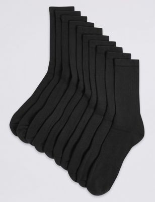 

Mens M&S Collection 10pk Cool & Fresh™ Cushioned Sports Socks - Black, Black