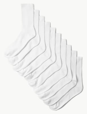 

Mens M&S Collection 10er-Pack gepolsterte Cool & Fresh™-Sportsocken - White, White