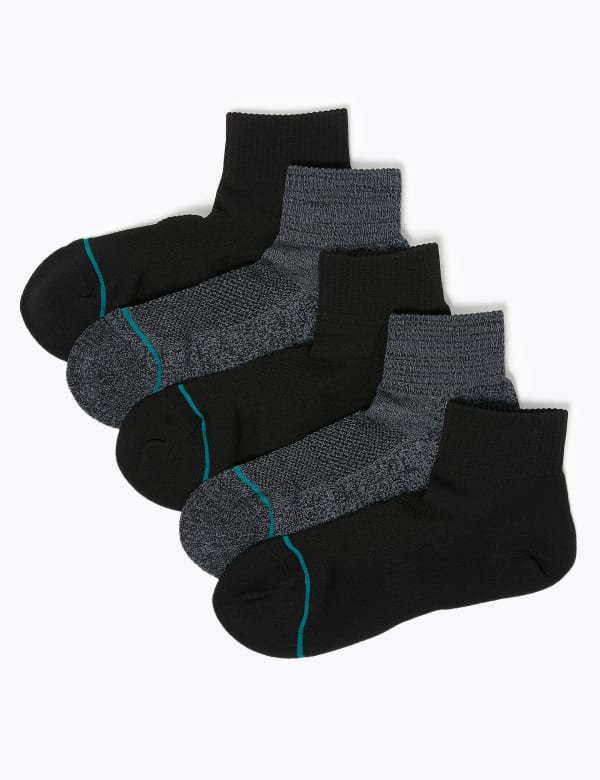 5 Pack Freshfeet™ Cushioned Quarter Socks