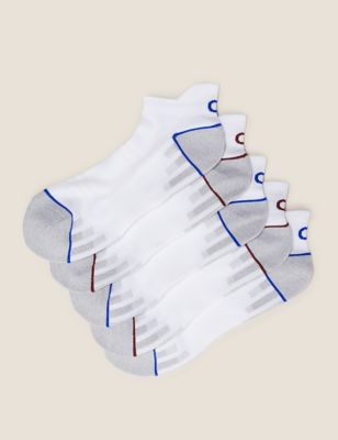 

Mens GOODMOVE 5pk Cushioned Trainer Socks - White Mix, White Mix