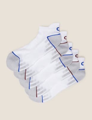 

Mens GOODMOVE 5pk Cushioned Trainer Socks - White Mix, White Mix