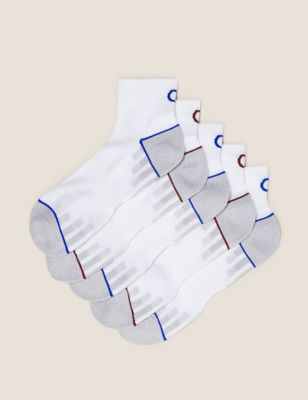 

Mens GOODMOVE 5pk Cushioned Quarter Socks - White Mix, White Mix