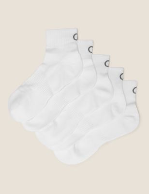  Lot de 5 paires de chaussettes mi-hautes à semelle matelassée - White