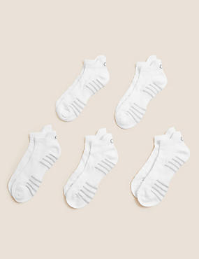 5 Pairs of Freshfeet™ Cotton Rich Diagonal Striped Sports Socks
