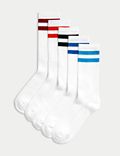 5pk Striped Cotton Rich Cushioned Sports Socks