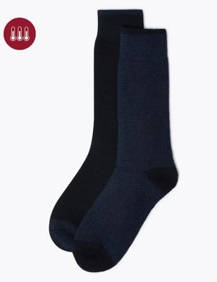 

Mens M&S Collection 2pk Maximum Warmth Thermal Socks - Blue Mix, Blue Mix