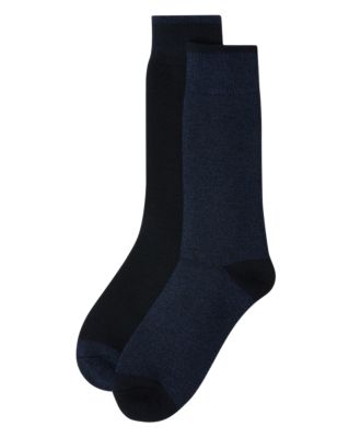 

Mens M&S Collection 2pk Maximum Warmth Thermal Socks - Blue Mix, Blue Mix