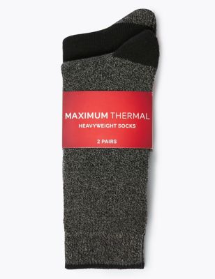 M&S Mens 2pk Maximum Warmth Thermal Socks