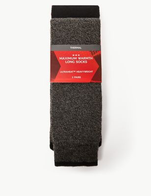 M&S Mens 2pk Maximum Warmth Thermal Socks