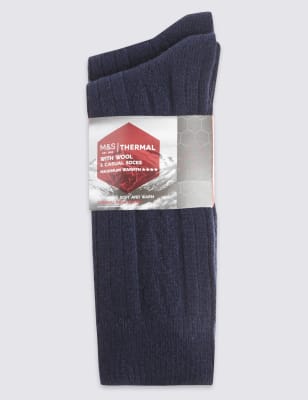 2 Pair Pack Wool Rich Thermal Socks