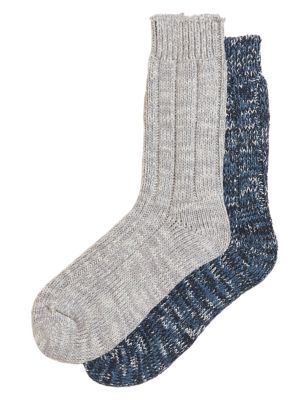 M&S Mens 2pk Assorted Socks