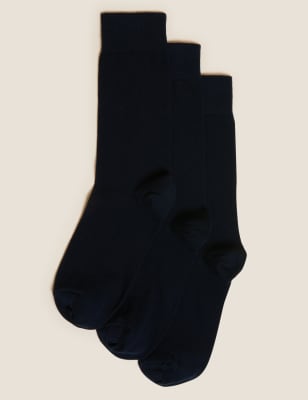 

Mens M&S Collection 3pk Organic Cotton Rich Socks - Navy, Navy