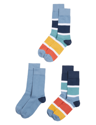 

Mens M&S Originals 3pk Cotton Rich Socks - Multi, Multi