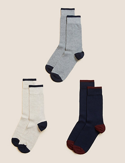 3pk Assorted Cotton Rich Socks