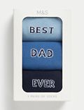 Lot de 3&nbsp;paires de chaussettes en coton avec texte «&nbsp;Best Dad Ever&nbsp;»
