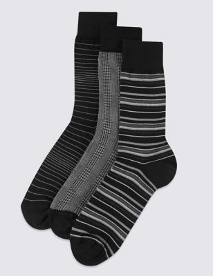 3 Pairs of Prince of Wales Socks | M&S Collection Luxury | M&S