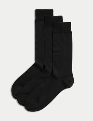 Mens Black Cotton Socks 6 pairs multipack plain black socks luxury  comfortable