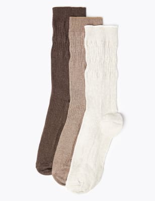  Lot de 3 paires de chaussettes antidérapantes - Beige Mix