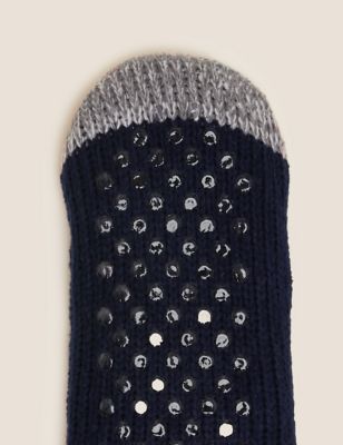 M&S Mens Supersoft Cable Knit Slipper Socks