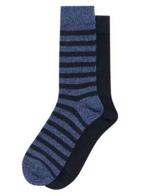 M&S Mens 2pk Assorted Slipper Socks