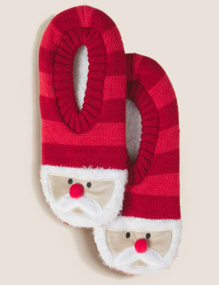 

Mens M&S Collection Santa Slipper Socks - Red Mix, Red Mix