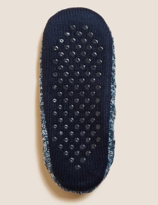 

Mens M&S Collection Chunky Slipper Socks - Blue Mix, Blue Mix