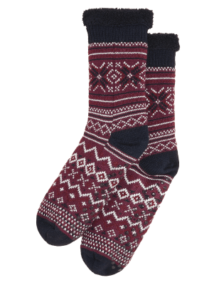 

Mens M&S Collection Fair Isle Slipper Socks - Burgundy Mix, Burgundy Mix