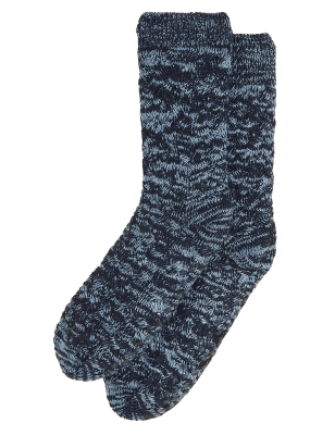 

Mens M&S Collection Grobe Hausschuhsocken - Blue Mix, Blue Mix