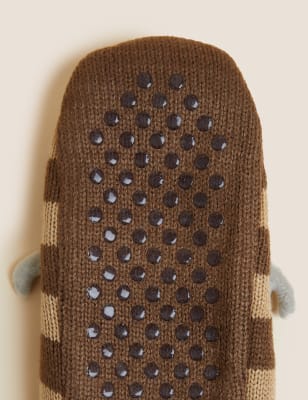 

Mens M&S Collection Reindeer Slipper Socks - Brown Mix, Brown Mix