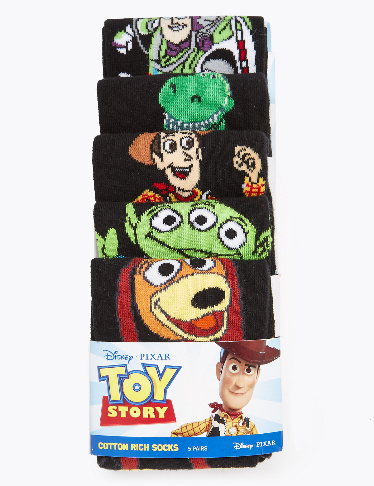 5 Pack Cotton Rich Toy Story™ Socks