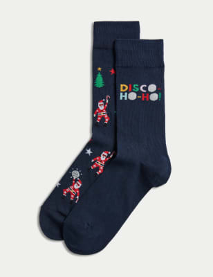 2 paires de chaussettes de maintien à main de noël, chaussettes