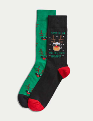 2pk Brewdolph Cotton Rich Socks