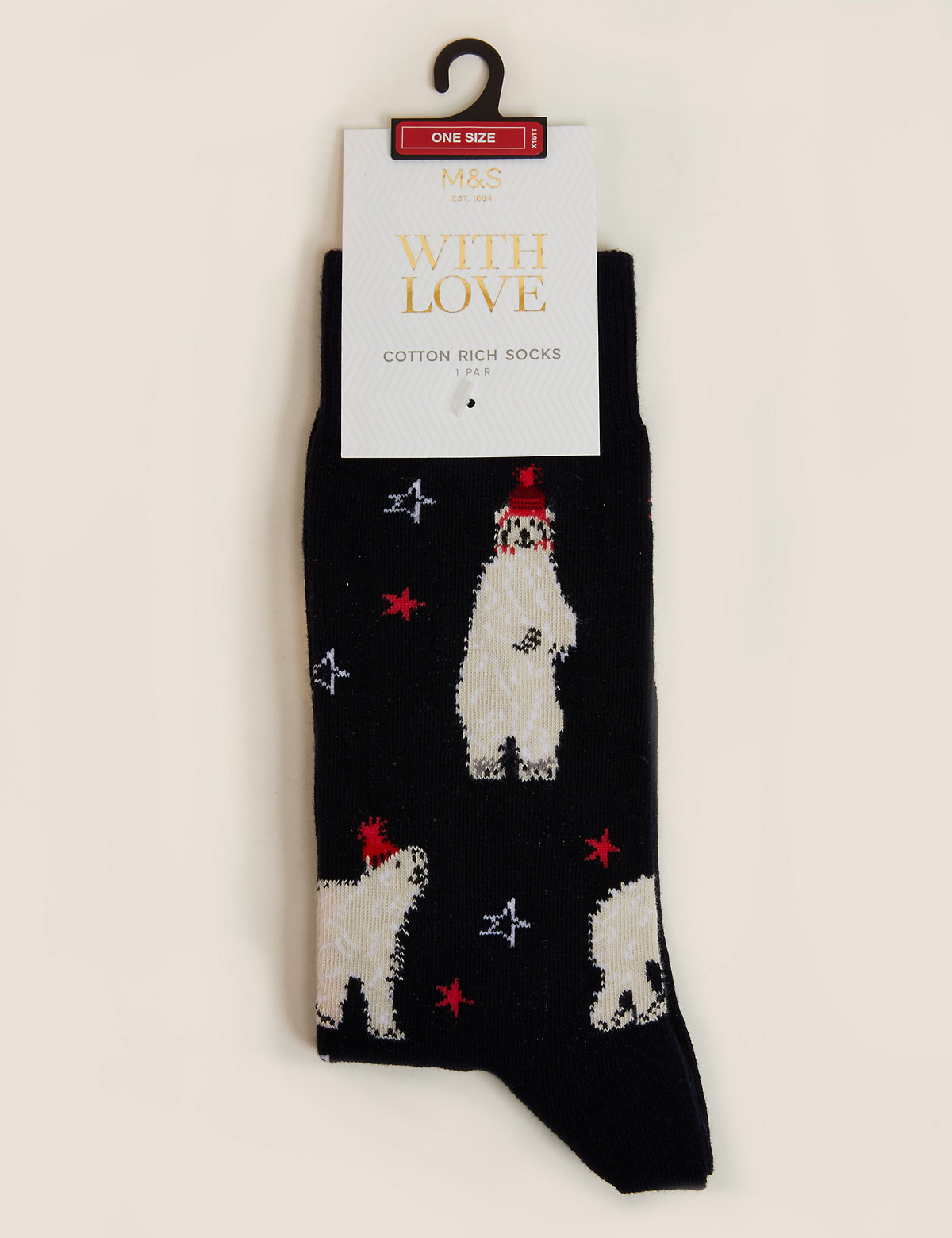 Cotton Polar Bear Christmas Socks