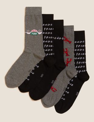 

Mens M&S Collection 5pk Friends™ Socks - Grey Mix, Grey Mix