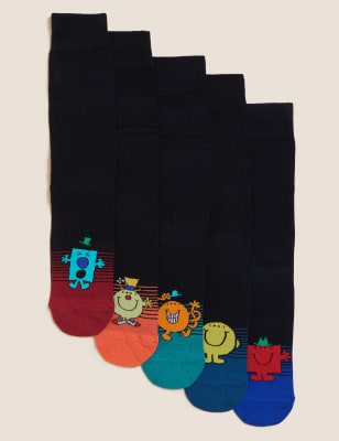 

Mens M&S Collection 5er-Pack Socken mit Mr Men™-Motiv - Navy Mix, Navy Mix