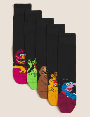

M&S Collection Pack de 5 pares de calcetines de The Muppets™Mens - Black Mix, Black Mix